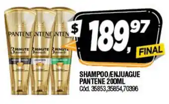 Supermercados Yaguar Pantene Shampoo/ Enjuague 200ml oferta