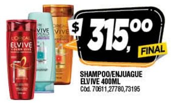 Supermercados Yaguar Shampoo/Enjuague Elvive 400ml oferta