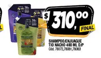 Supermercados Yaguar Shampoo/Enjuague T10 Nacho 400ml D/P oferta