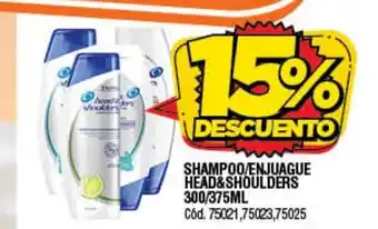 Supermercados Yaguar Head & Shoulders Shampoo/Enjuague 300/375 ml oferta