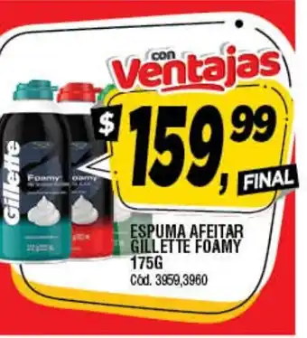 Supermercados Yaguar Espuma Afeitar Gillette Foamy 175g oferta