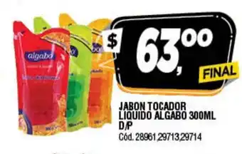 Supermercados Yaguar Jabon Tocador Liquido Algabo 300ml D/P oferta