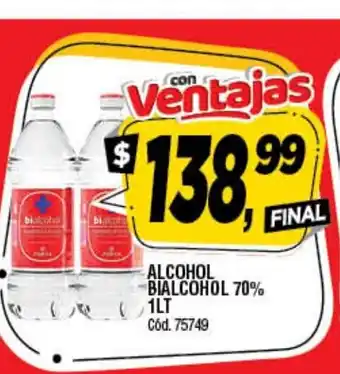 Supermercados Yaguar Alcohol Bialcohol 70% 1 lt oferta
