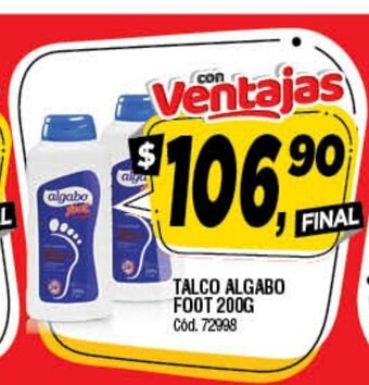 Supermercados Yaguar Talco Algabo Foot 200g oferta