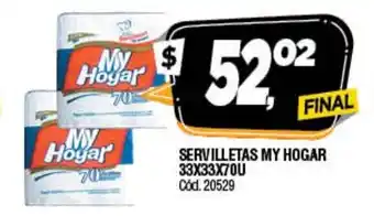 Supermercados Yaguar My Hogar Servilletas 33x33x70u oferta