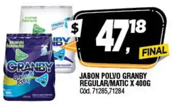 Supermercados Yaguar Jabon Polvo Granby Regular./Matic x 400g oferta