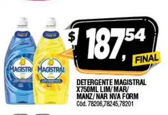Supermercados Yaguar Magistral Detergente x 750ml Lim/Mar/Manz/Nar NVA Form oferta