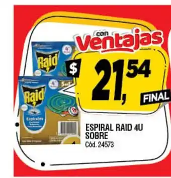 Supermercados Yaguar Raid Espiral 4U Sobre oferta