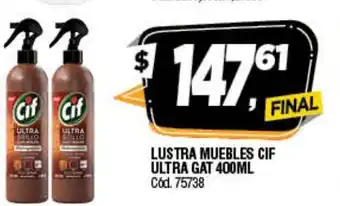 Supermercados Yaguar Cif Lustra Muebles Ultra Gat 400ml oferta