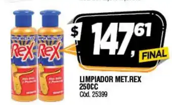Supermercados Yaguar Rex Limpiadro Met. 250cc oferta