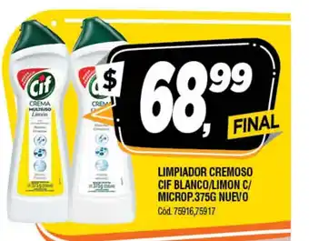 Supermercados Yaguar Cif Limpiador Cremoso Blanco/Limon C/ Microp. 375g Nuevo oferta