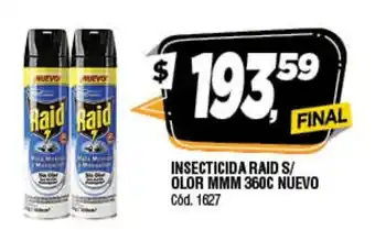 Supermercados Yaguar Raid Insecticida S/Olor MMM 360 c Nuevo oferta