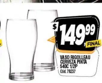 Supermercados Yaguar Vaso Regolleau Cerveza Pinta 540c 1/2 P oferta