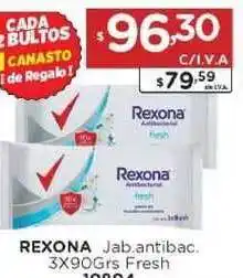 Hipermay Rexona Jab. Antibac. 3x90grs Fresh oferta