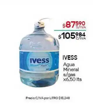 Nini Mayorista Ivess Agua Mineral s/gas x 6,50lts oferta