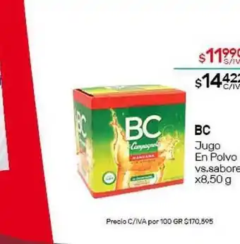 Nini Mayorista Bc Jugo En Polvo Vs Sabores x 8,50g oferta