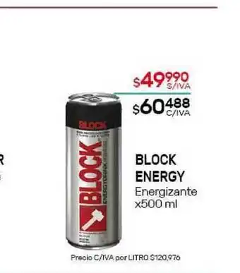Nini Mayorista Block Energy Energizante 500ml oferta
