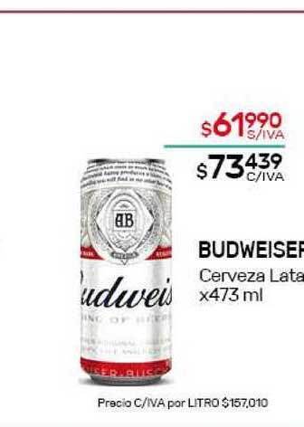 Budweiser Cerveza Lata x 473ml