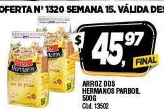 Supermercados Yaguar Arroz Dos Hermanos Parboil 500g oferta