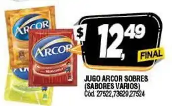 Supermercados Yaguar Jugo Arcor Sobres (Sabores Varios) oferta