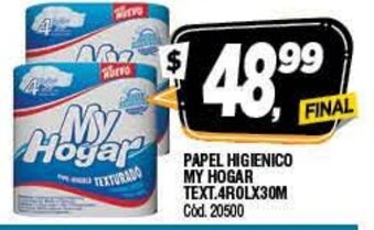 Supermercados Yaguar Papel Higiènico My Hogar Text 4Rolx30m oferta