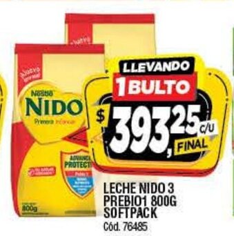 Supermercados Yaguar Leche Nido 3 Prebio1 800g Softpack oferta