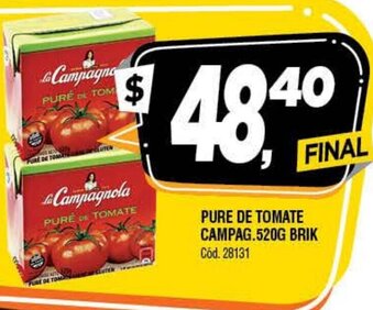 Supermercados Yaguar Pure De Tomate Campag. 520g Brik oferta