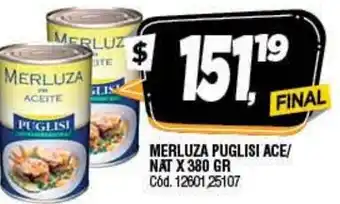 Supermercados Yaguar Merluza Puglisi Ace/Nat x 380gr oferta