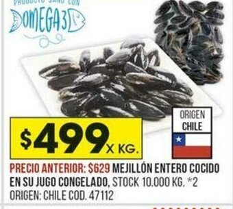 Coto Mejillón Entero Cocido En Su Jugo Congelado oferta