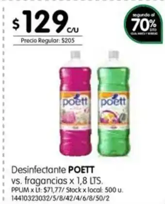 Poett Desinfectante vs Fragancias x 1,8lts