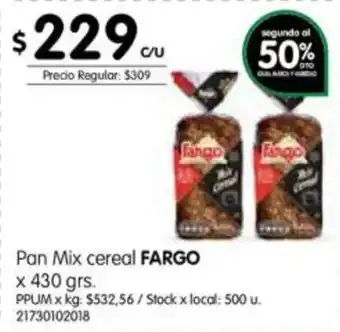 Jumbo Fargo Pan Mix cereal x 430grs oferta