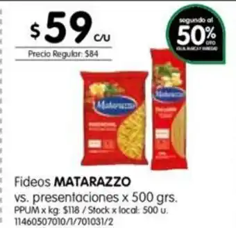 Jumbo Matarazzo Fideos x 500grs oferta
