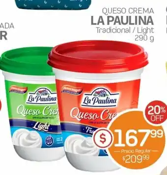 Alvear La Paulina Queso Crema Tradicional/light 290g oferta