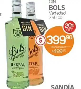 Alvear Bols Gin Variedad 750cc oferta