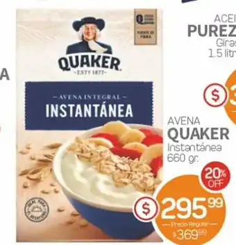 Alvear Quaker Avena Instantanea 660gr oferta