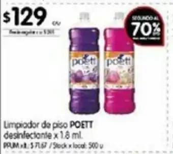 Disco Poett Limpiador de piso desinfectante x 1,8ml oferta