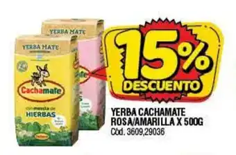 Supermercados Yaguar Cachamate Yerba Rosa/Amarilla x 500g oferta