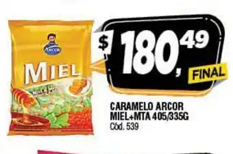 Supermercados Yaguar Arcor Miel + MTA Caramelo 405/335g oferta