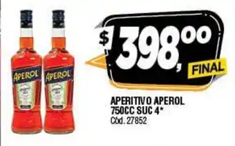 Supermercados Yaguar Aperol Aperitivo 750cc Suc 4 oferta