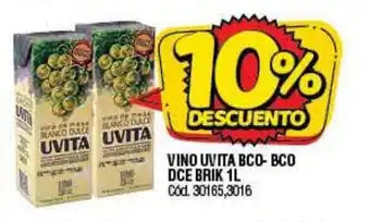 Supermercados Yaguar Uvita Vino BCO - BCO DCE Brik 1L oferta