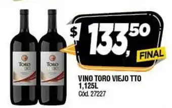 Supermercados Yaguar Toro Viejo Vino TTO 1,125L oferta
