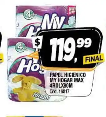 Supermercados Yaguar My Hogar Papel Higienico Max 4 Rolx80m oferta