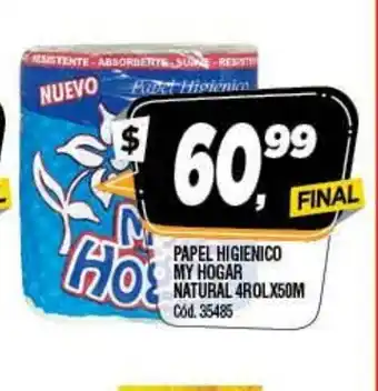 Supermercados Yaguar My Hogar Papel Higienico Natural 4 rol x 50m oferta