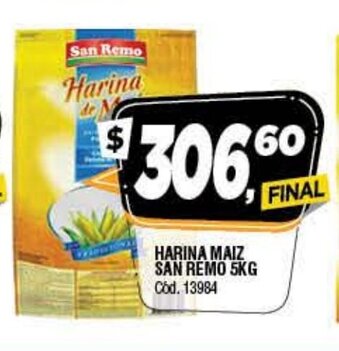 Supermercados Yaguar San Remo Harina Maiz 5kg oferta
