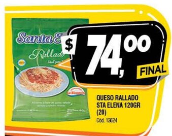 Supermercados Yaguar Sta Elena Queso Rallado 120gr (20) oferta