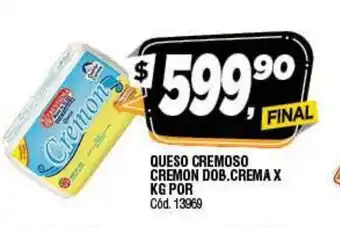 Supermercados Yaguar Cremon Queso Cremoso Dob.Crema x kg por oferta