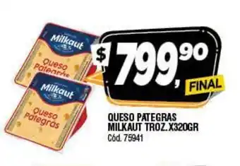 Supermercados Yaguar Milkaut Queso Pategras Troz. X320gr oferta