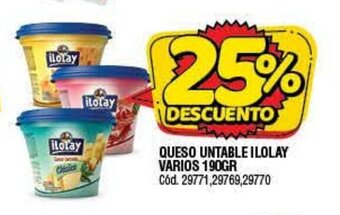 Supermercados Yaguar Ilolay Queso Untable Varios 190gr oferta