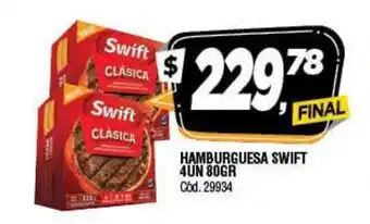 Supermercados Yaguar Swift Hamburguesa 4Un 80gr oferta