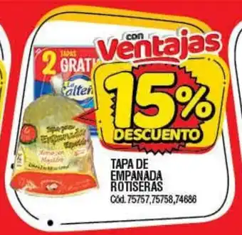 Supermercados Yaguar Rotiseras Tapa de Empanada oferta